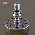 Modern Metal Chandelier With Cylindrical Top Structural Support And Transparent Shade For Bright Lighting