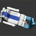 Blue And White Medical Transport Chair With Wheels And Handle For Patient Transfer