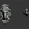 Detailed Futuristic Spaceship Model in White and Teal Sci Fi Design