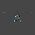 Blue Helicopter With Rotors Fuselage Landing Gear And Exterior Design