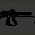 Futuristic Sci Fi Weapon with Mechanical Structure Long Barrel Grip and Armored Shell