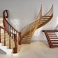 Jane Europe revolving staircase stair combination 3d model