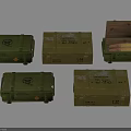 Collection of Multiple Green Military Wooden Crates Some Open With Contents Inside