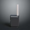 Modern Black Household Organizer With Circular Holes And White Cylindrical Top