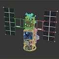 Satellite Model With Solar Panels Main Structure And Scientific Instruments 3d model