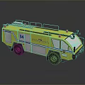 Yellow Fire Truck Model With 34 170 Fire Department And Red Emergency Lights
