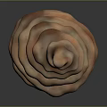 3D Rendered Stacked Reddish Brown Textured Object With Reflective Base and Dark Background