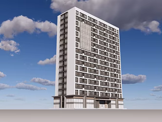 Modern Residential Building Apartment 3d model
