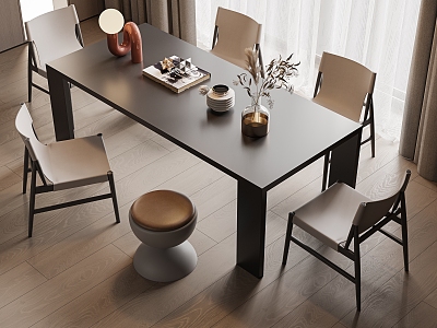 Modern Dining Table Chair Combination Dining Table Chair 3d model