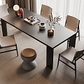 Modern Dining Table Chair Combination Dining Table Chair 3d model