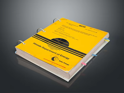 Yellow Ring Binder with Woods Crown Court of Law and Colored Tabs 3d model