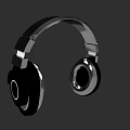 Black Over Ear Headphones With Metallic Headband And Round Earpads