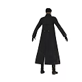 Man Dressed in Formal Long Coat Vest Tie and Hat with Trousers and Boots