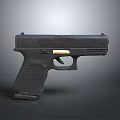 Black Tactical Handgun Featuring Textured Grip Ergonomic Handle Metallic Slide And Precision Design