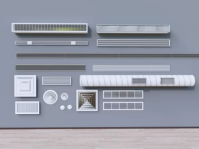 Various Types of Air Conditioner Vents With Different Designs and Styles 3d model