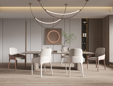 modern dining table and chair 3d model