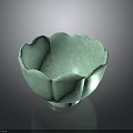 Light Green Petal Shaped Ceramic Bowl for Daily Use and Home Decor