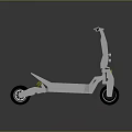 Sleek Modern Silver Electric Scooter With Black Wheels And Yellow Accents