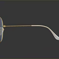 Aviator Style Sunglasses With Gold Frame And Purple Gradient Lenses On Reflective Surface