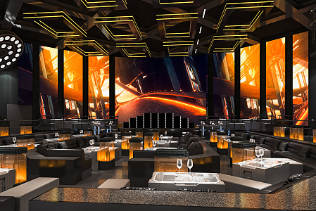 Modern Bar Clear Bar Tickahouse Area Stage 3d model