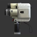 Retro Design Digital Movie Camera With Dual Lens Beige Body And Black Strap