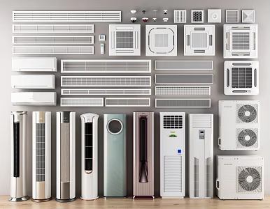 Air conditioning air outlet vertical air conditioning central air conditioning wall-mounted air conditioning air conditioning external electrical appliance combination 3d model