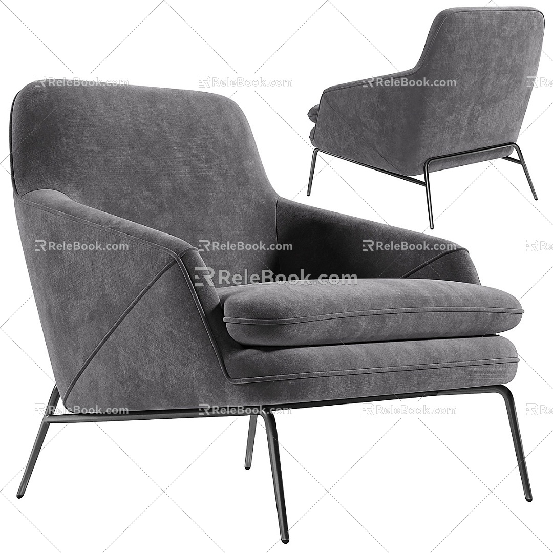 Single sofa lounge chair 3d model