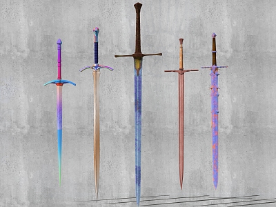 European medieval sword weapons model