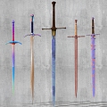 European medieval sword weapons 3d model