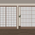 Japanese-style sliding door 3d model