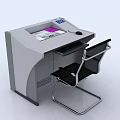 Modern Functional Desk With Built in Screen Keyboard Tray And Ergonomic Chair