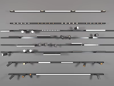 Modern Recessed and Track Lighting Fixtures with Various Styles and Metal Finishes for Home Lighting 3d model