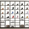 Modern Shoe Cabinet Storage With Multiple Shelves Various Shoes And Handbags