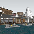 Modern Luxury Resort With Open Terraces Swimming Pools And Lush Trees