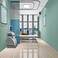 Clean Bright Hospital Outpatient Clinic Interior With Medical Equipment And Examination Table