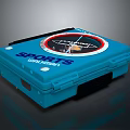 Blue Sports Walkman Case With Circular Dial Display And Branding