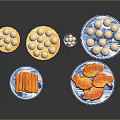 Traditional Chinese Pastries And Snacks With Bamboo Steamers Fish Shaped Treats And Dumplings