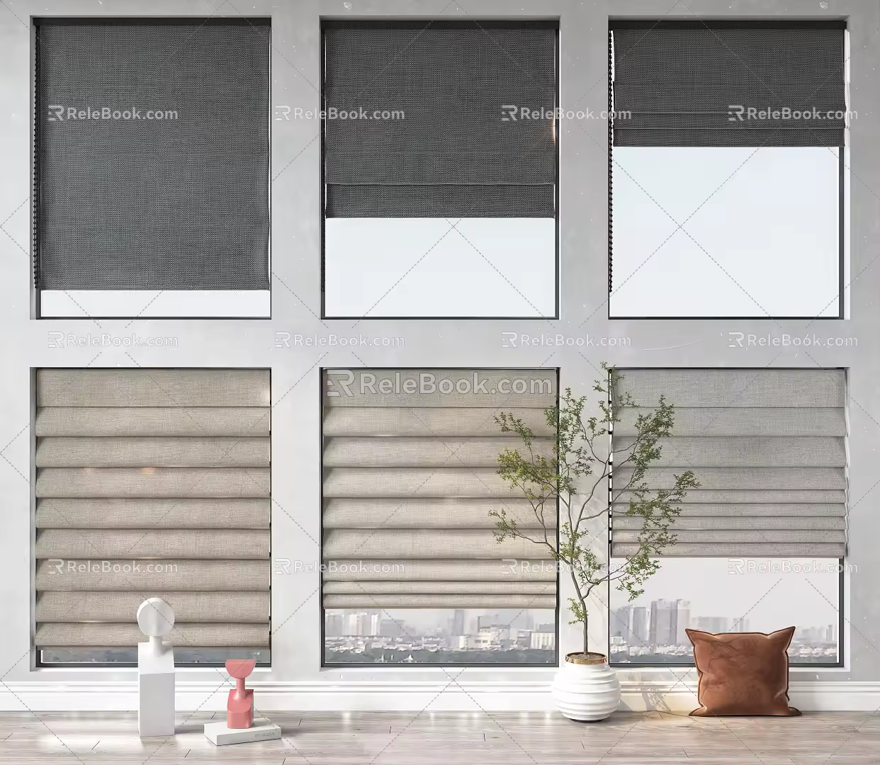 Modern Roman Curtain Curtain 3d model