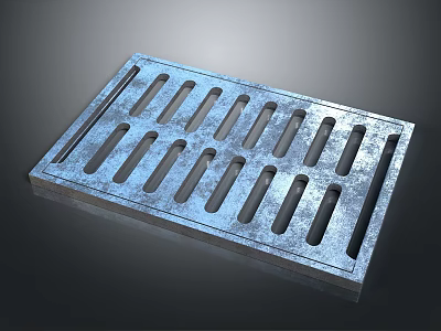 Durable Metal Slotted Drain Cover With Perforated Holes For Industrial Applications 3d model