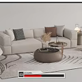 Modern Sofa Coffee Table Combination Double Sofa Leisure Chair Carpet Sofa Stool 3d model