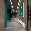 Modern Hotel Lobby Interior Design With Ceiling Lighting Chandelier Glass Railing And Staircase