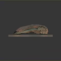 Intricate Copper Animal Head Sculpture Carving With Detailed Textures On Square Base