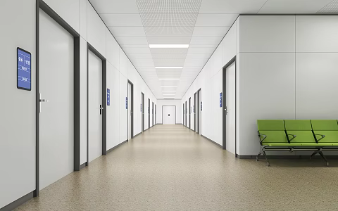 modern aisle hospital 3d model