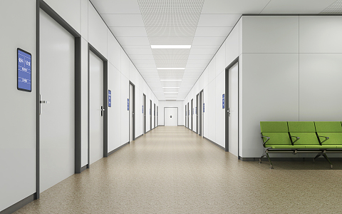 modern aisle hospital 3d model