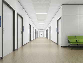 modern aisle hospital 3d model