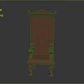 Classical Wooden Chair With Carved Design Decorative Armrests And Legs