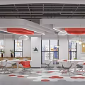 Modern pantry office two panoramic views 3d model