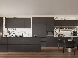 Modern Kitchen Bar Sideboard Dining Table and Chair 3d model