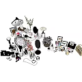 Luxury Perfume and Cosmetics Collection With Makeup Brushes Mirrors and Skincare Products
