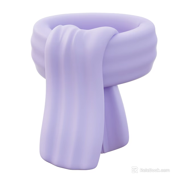 Soft Lavender Scarf With Smooth Knit Texture And Cozy Winter Fashion Design 3d model 